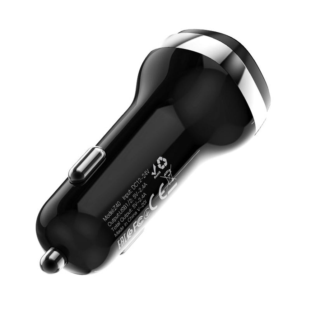 Kit Incarcator Auto + Cablu USB-A HOCO Z40 Superior - Negru