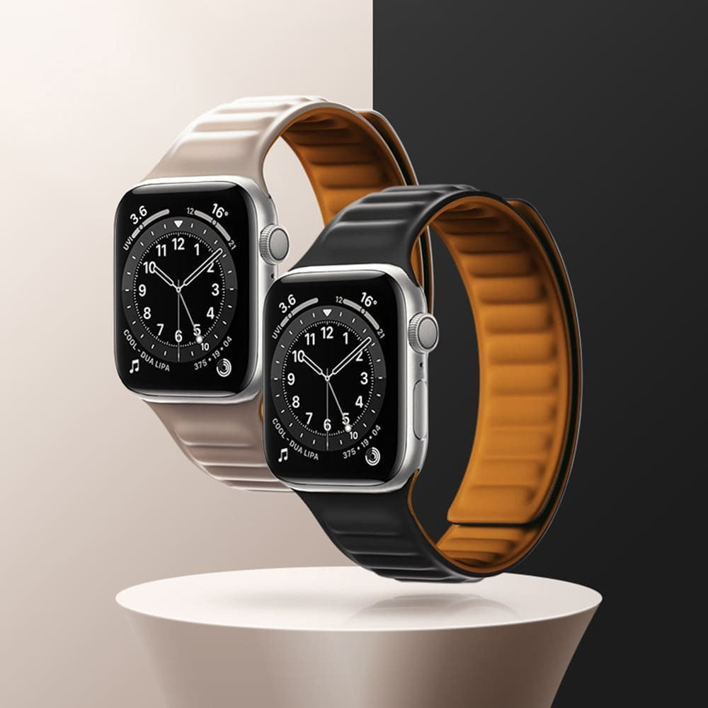 Curea Leather Link Signature - Apple Watch 1/2/3/4/5/6/7/8/9/SE - 38/40/41 MM - Alb