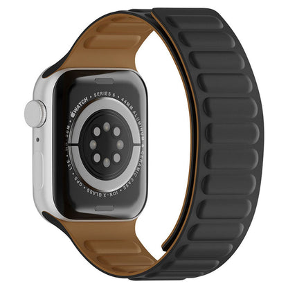 Curea Leather Link Signature - Apple Watch 1/2/3/4/5/6/7/8/9/SE - 38/40/41 MM - Negru