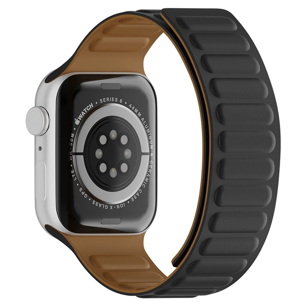Curea Leather Link Signature - Apple Watch 1/2/3/4/5/6/7/8/9/SE/Ultra 1/Ultra 2 - 42/44/45/49 MM - Negru
