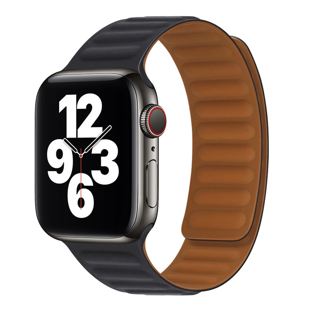 Curea Leather Link Signature - Apple Watch 1/2/3/4/5/6/7/8/9/SE/Ultra 1/Ultra 2 - 42/44/45/49 MM - Negru