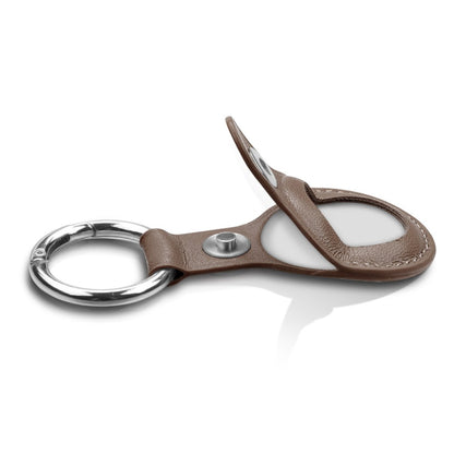 Husa Leather - AirTag - Maro Deschis