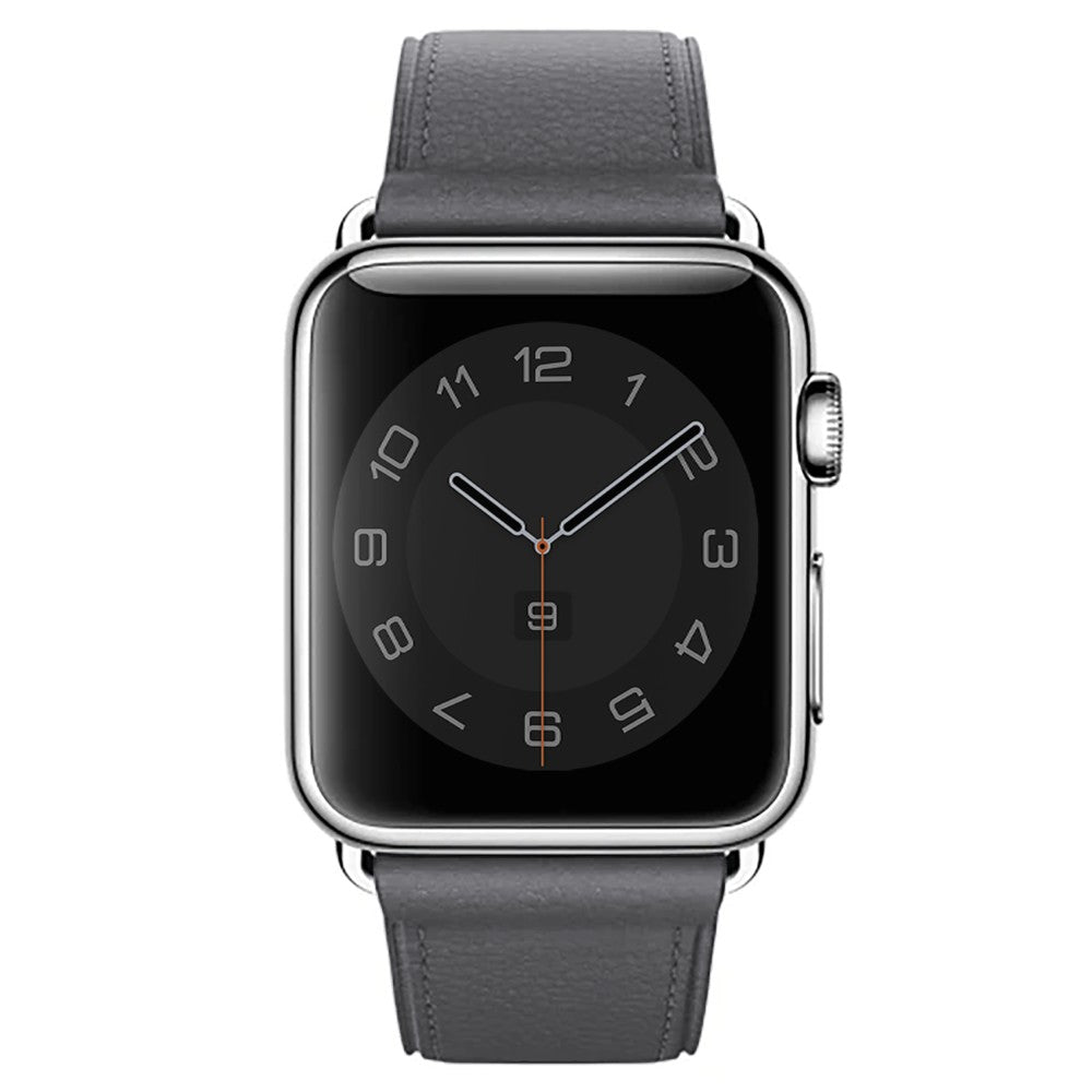 Curea Leather Classic - Apple Watch 1/2/3/4/5/6/7/8/9/SE/Ultra 1/Ultra 2 - 42/44/45/49 MM - Dark Gray