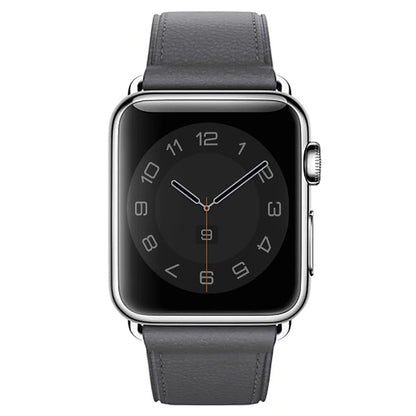Curea Leather Classic - Apple Watch 1/2/3/4/5/6/7/8/9/SE/Ultra 1/Ultra 2 - 42/44/45/49 MM - Dark Gray