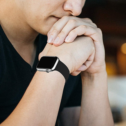 Curea Silicone Flex Loop - Apple Watch 1/2/3/4/5/6/7/8/9/SE/Ultra 1/Ultra 2 - 42/44/45/49 MM - Black