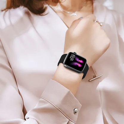 Curea Silicone Flex Loop - Apple Watch 1/2/3/4/5/6/7/8/9/SE/Ultra 1/Ultra 2 - 42/44/45/49 MM - Black