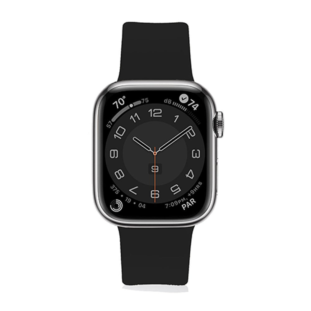 Curea Silicone Flex Loop - Apple Watch 1/2/3/4/5/6/7/8/9/SE/Ultra 1/Ultra 2 - 42/44/45/49 MM - Black
