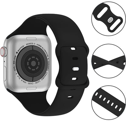 Curea Silicone Flex Loop - Apple Watch 1/2/3/4/5/6/7/8/9/SE/Ultra 1/Ultra 2 - 42/44/45/49 MM - Black