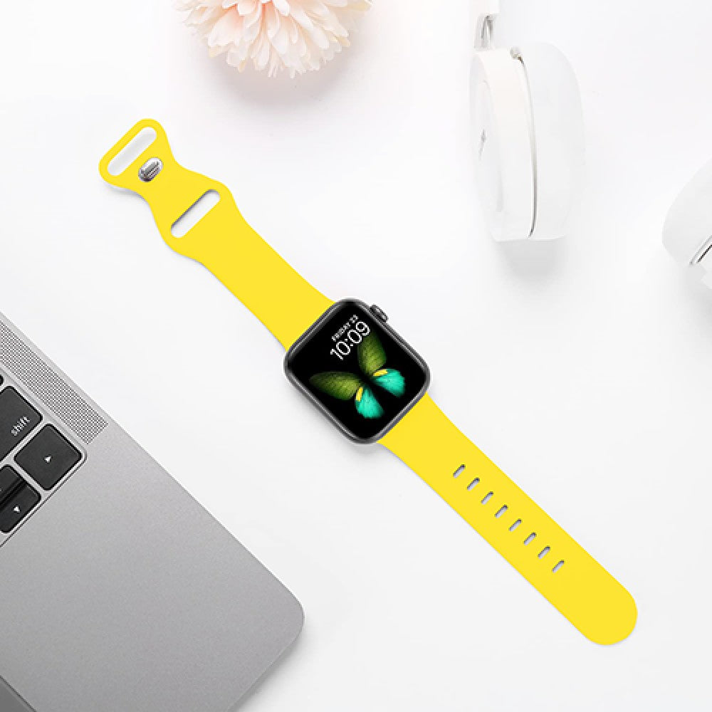 Curea Silicone Flex Loop - Apple Watch 1/2/3/4/5/6/7/8/9/SE/Ultra 1/Ultra 2 - 42/44/45/49 MM - Yellow