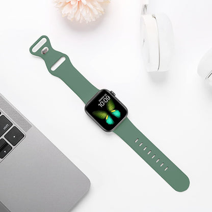 Curea Silicone Flex Loop - Apple Watch 1/2/3/4/5/6/7/8/9/SE/Ultra 1/Ultra 2 - 42/44/45/49 MM - Pine Green