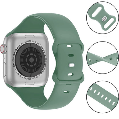 Curea Silicone Flex Loop - Apple Watch 1/2/3/4/5/6/7/8/9/SE/Ultra 1/Ultra 2 - 42/44/45/49 MM - Pine Green