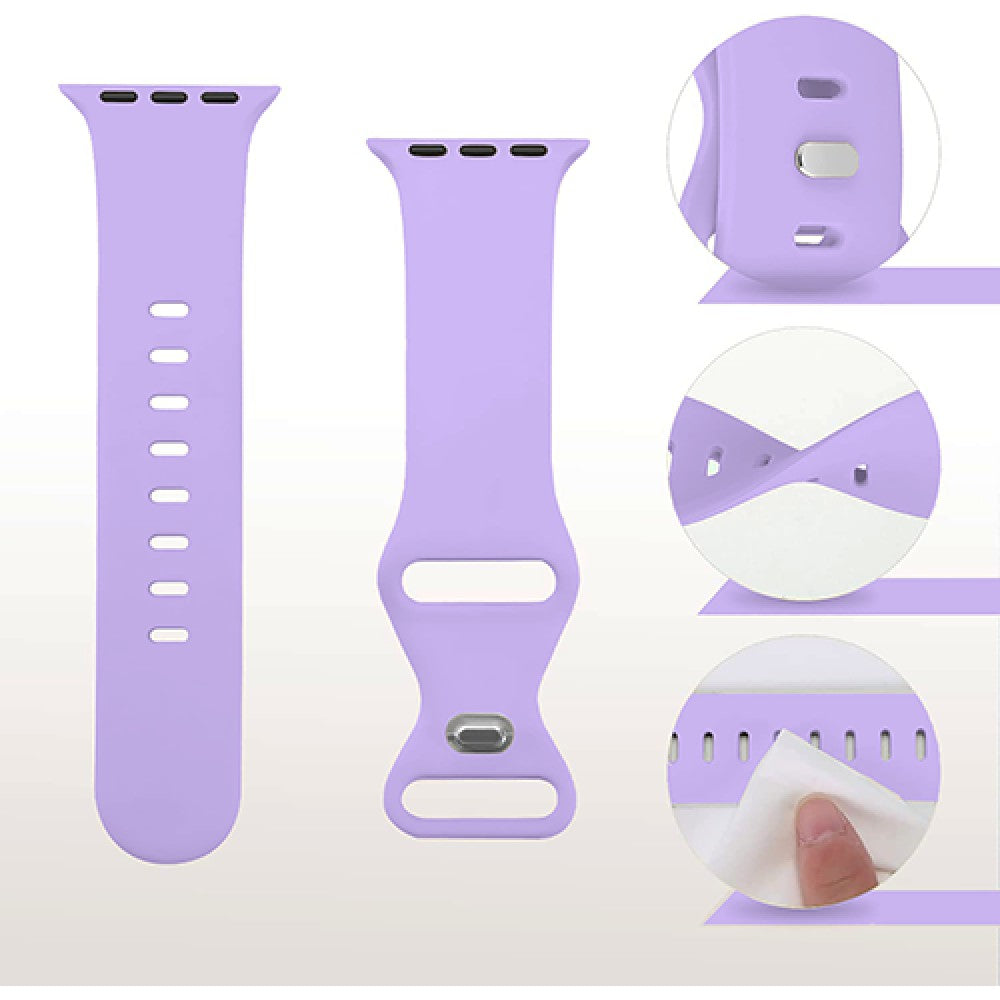Curea Silicone Flex Loop - Apple Watch 1/2/3/4/5/6/7/8/9/SE/Ultra 1/Ultra 2 - 42/44/45/49 MM - Lillac