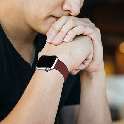 Curea Silicone Flex Loop - Apple Watch 1/2/3/4/5/6/7/8/9/SE - 38/40/41 MM - Wine Red