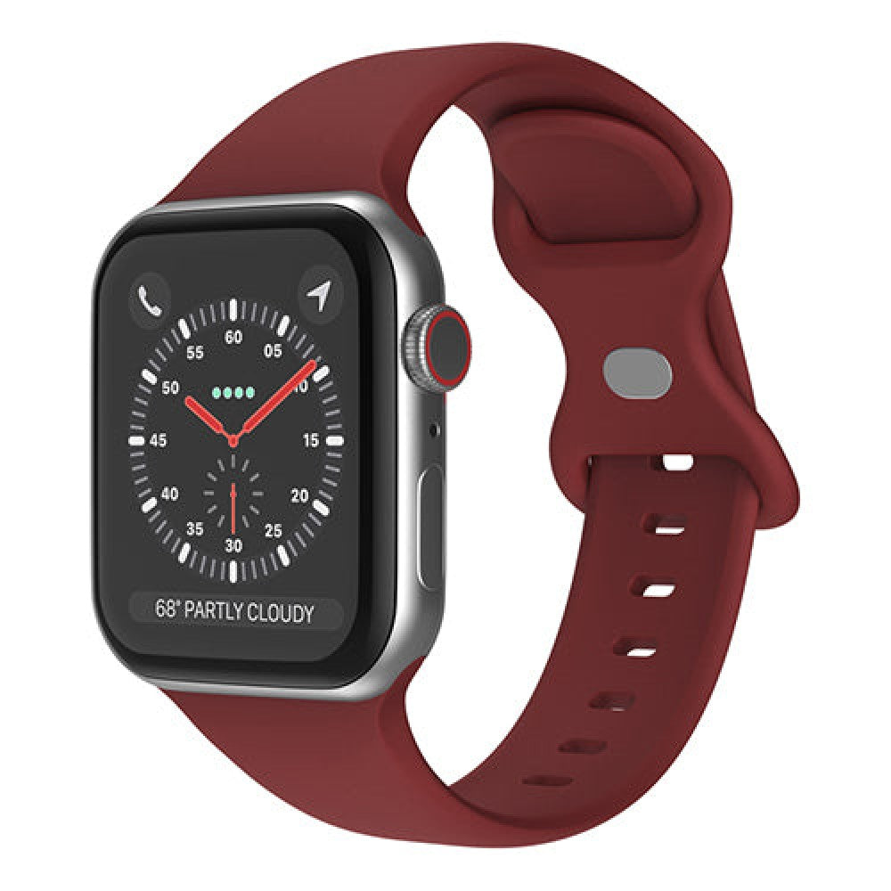 Curea Silicone Flex Loop - Apple Watch 1/2/3/4/5/6/7/8/9/SE - 38/40/41 MM - Wine Red