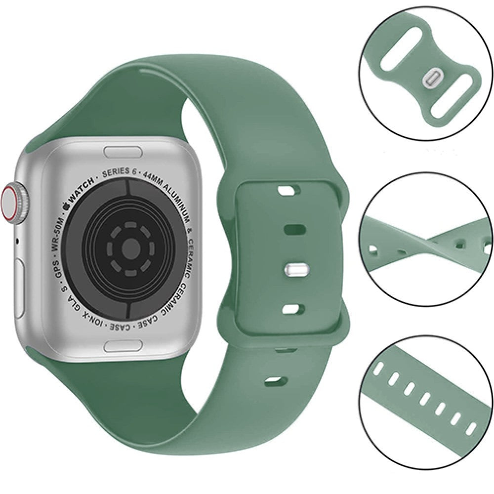 Curea Silicone Flex Loop - Apple Watch 1/2/3/4/5/6/7/8/9/SE - 38/40/41 MM - Pine Green