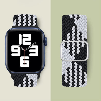 Curea Braided Weave - Apple Watch 1/2/3/4/5/6/7/8/9/SE/Ultra 1/Ultra 2 - 42/44/45/49 MM - Black/White