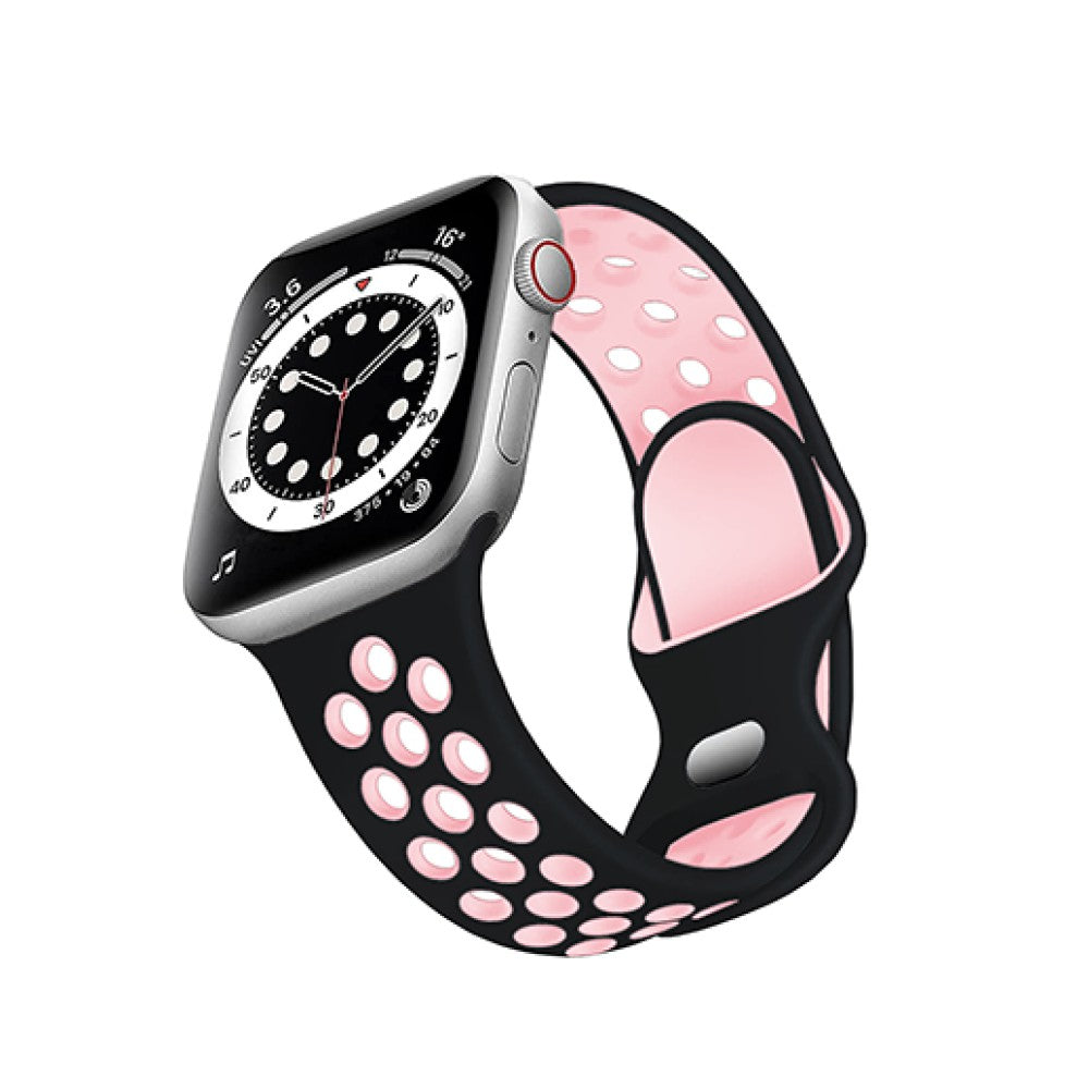 Curea Silicone Flex Loop - Apple Watch 1/2/3/4/5/6/7/8/9/SE/Ultra 1/Ultra 2 - 42/44/45/49 MM - Black/Pink