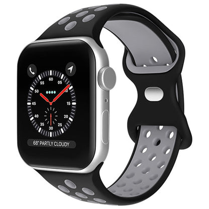 Curea Silicone Flex Loop - Apple Watch 1/2/3/4/5/6/7/8/9/SE/Ultra 1/Ultra 2 - 42/44/45/49 MM - Black/Gray