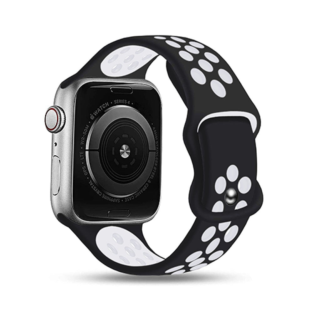 Curea Silicone Flex Loop - Apple Watch 1/2/3/4/5/6/7/8/9/SE/Ultra 1/Ultra 2 - 42/44/45/49 MM - Black/White