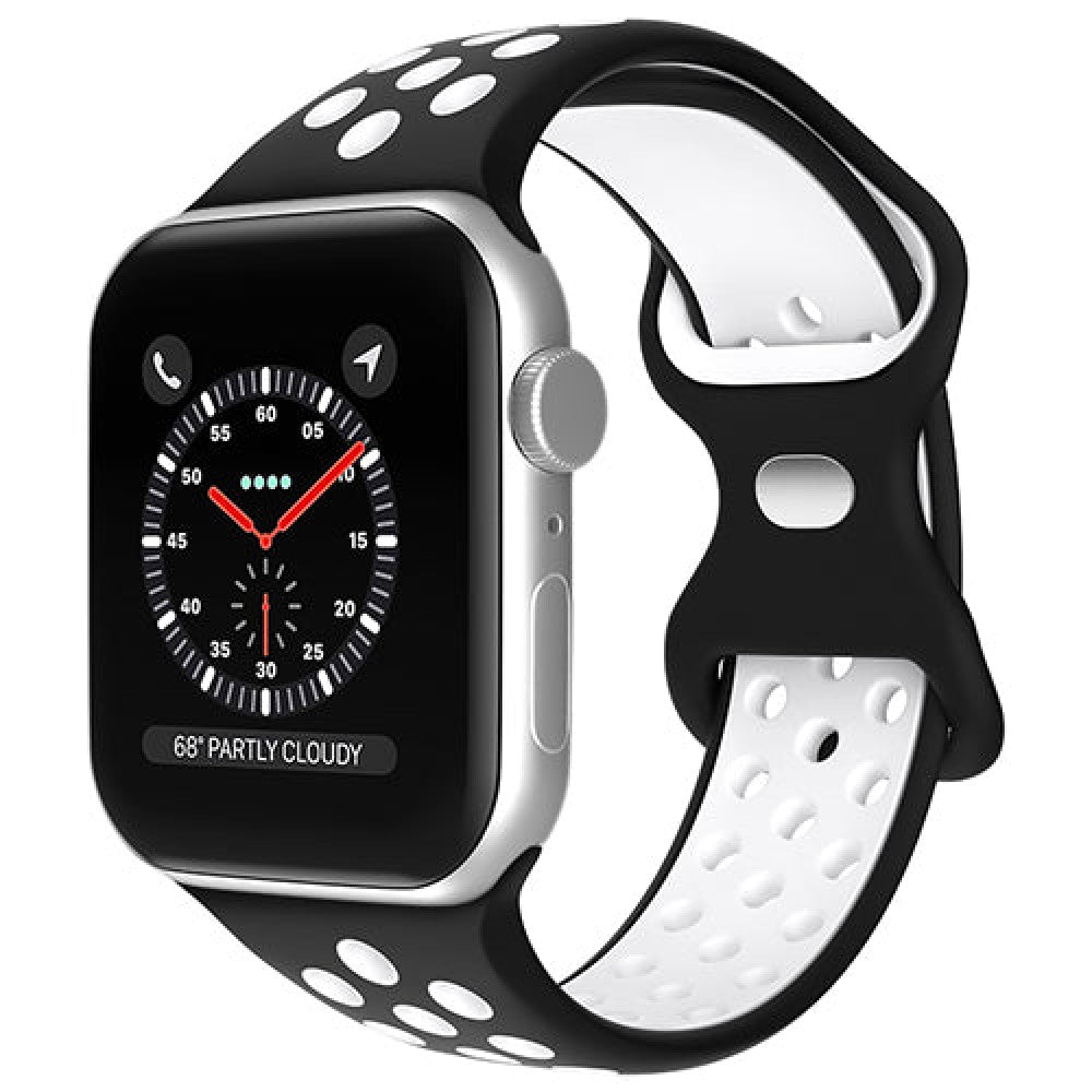 Curea Silicone Flex Loop - Apple Watch 1/2/3/4/5/6/7/8/9/SE/Ultra 1/Ultra 2 - 42/44/45/49 MM - Black/White