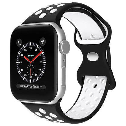 Curea Silicone Flex Loop - Apple Watch 1/2/3/4/5/6/7/8/9/SE/Ultra 1/Ultra 2 - 42/44/45/49 MM - Black/White