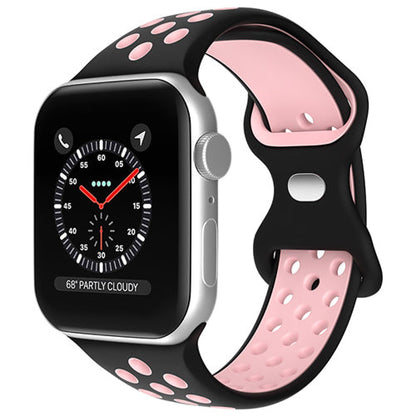 Curea Silicone Flex Loop - Apple Watch 1/2/3/4/5/6/7/8/9/SE - 38/40/41 MM - Black/Pink