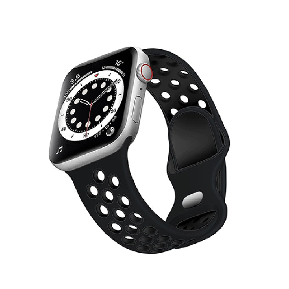 Curea Silicone Flex Loop - Apple Watch 1/2/3/4/5/6/7/8/9/SE - 38/40/41 MM - Black