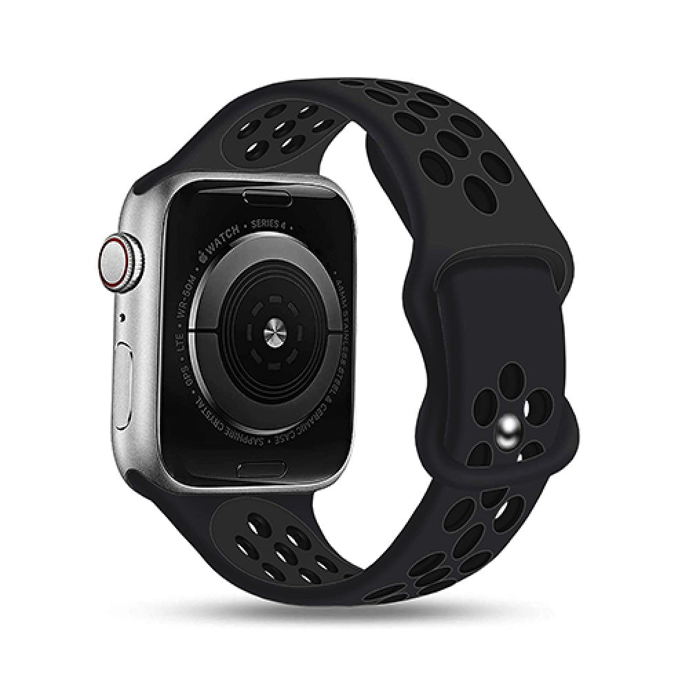 Curea Silicone Flex Loop - Apple Watch 1/2/3/4/5/6/7/8/9/SE - 38/40/41 MM - Black