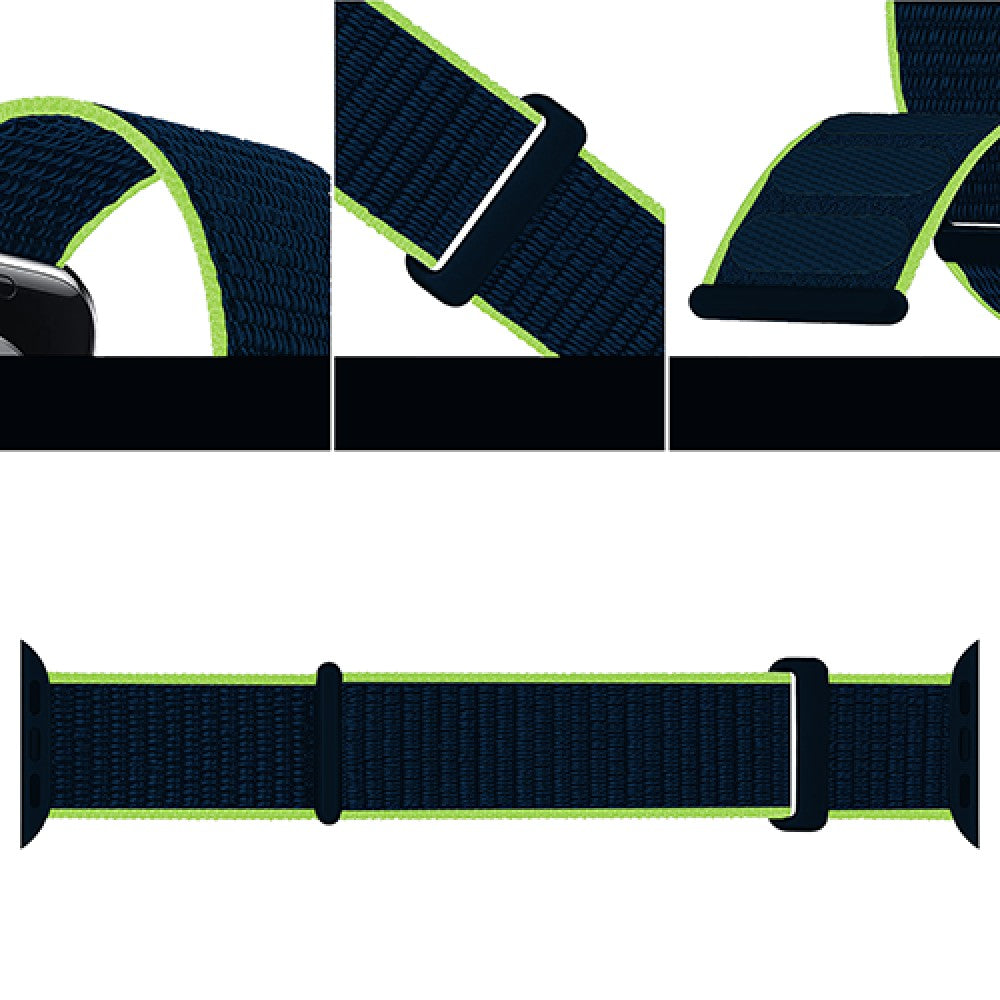 Curea Nylon Sport - Apple Watch 1/2/3/4/5/6/7/8/9/SE/Ultra 1/Ultra 2 - 42/44/45/49 MM - Blue Lime