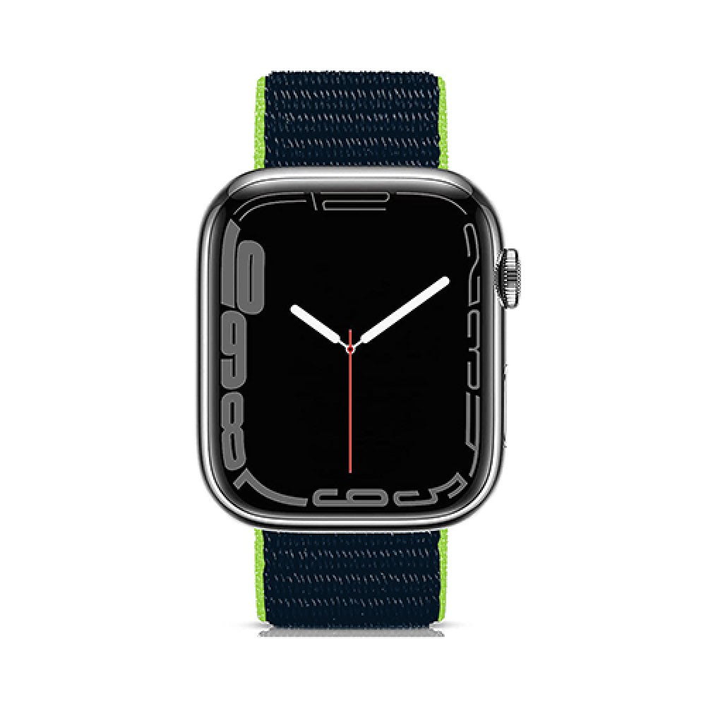 Curea Nylon Sport - Apple Watch 1/2/3/4/5/6/7/8/9/SE/Ultra 1/Ultra 2 - 42/44/45/49 MM - Blue Lime