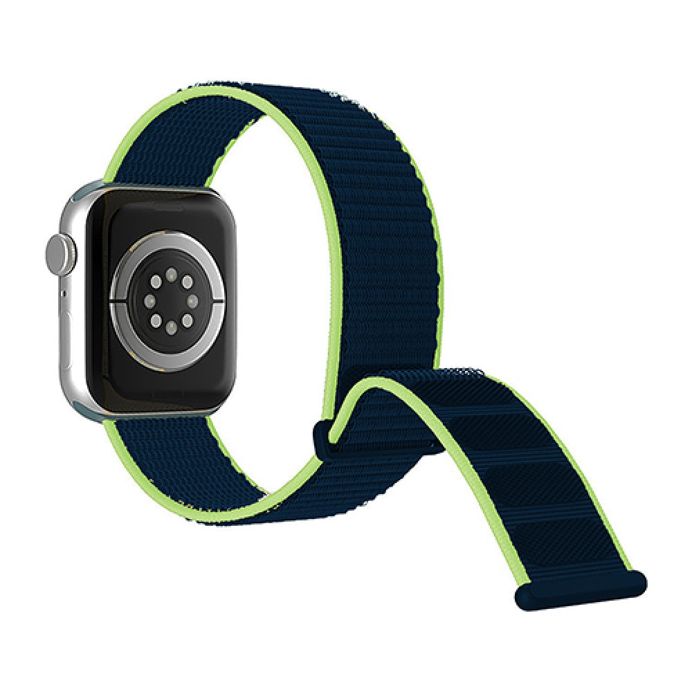 Curea Nylon Sport - Apple Watch 1/2/3/4/5/6/7/8/9/SE/Ultra 1/Ultra 2 - 42/44/45/49 MM - Blue Lime