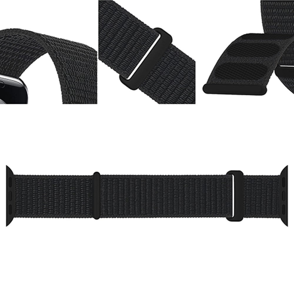 Curea Nylon Sport - Apple Watch 1/2/3/4/5/6/7/8/9/SE - 38/40/41 MM - Black