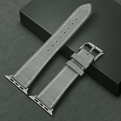 Curea Leather Heritage - Apple Watch 1/2/3/4/5/6/7/8/9/SE - 38/40/41 MM - Gri/Alb