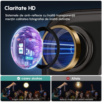 Folie Sticla Lentile Camera MaxDefense+ - iPhone 11 Pro/11 Pro Max - Galben