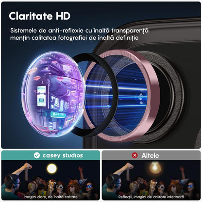 Folie Sticla Lentile Camera MaxDefense+ - iPhone 11 Pro/11 Pro Max - Roz