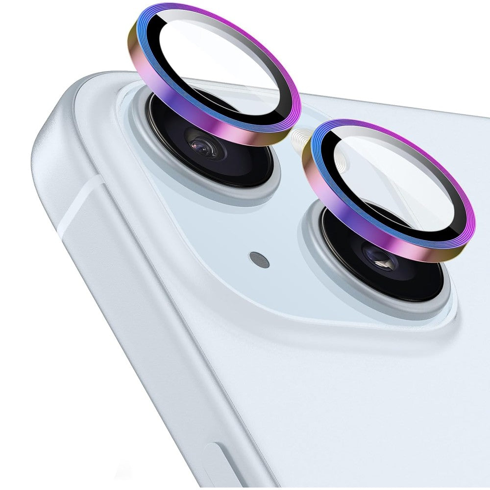 Folie Sticla Lentile Camera MaxDefense+ - iPhone 14/14 Plus - Curcubeu