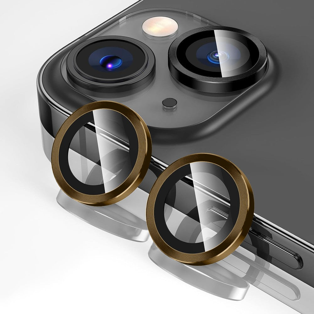 Folie Sticla Lentile Camera MaxDefense+ - iPhone 14/14 Plus - Galben