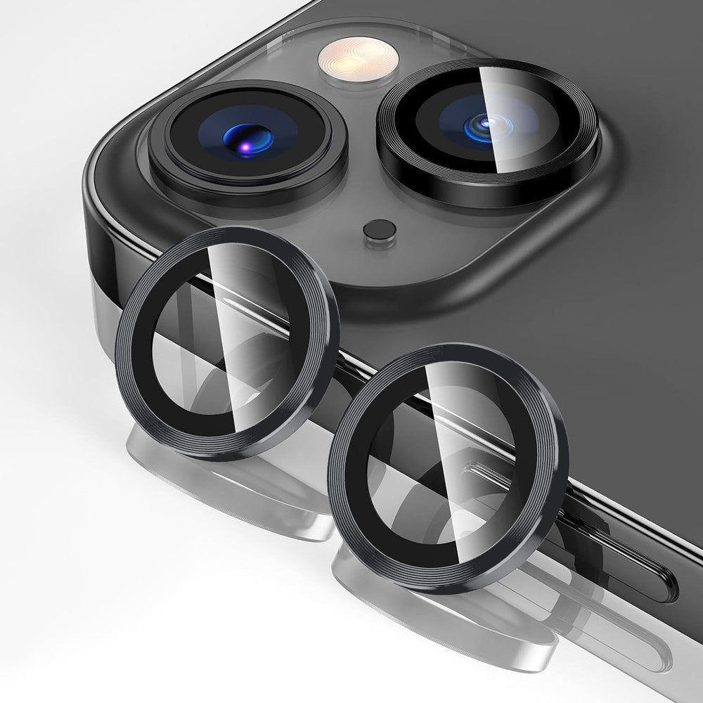 Folie Sticla Lentile Camera MaxDefense+ - iPhone 15/15 Plus - Argintiu