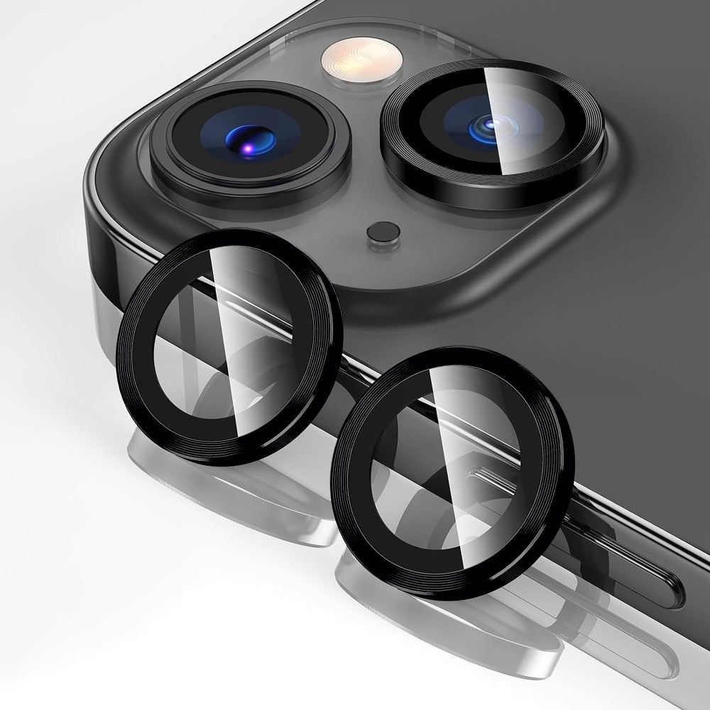 Folie Sticla Lentile Camera MaxDefense+ - iPhone 15/15 Plus - Negru