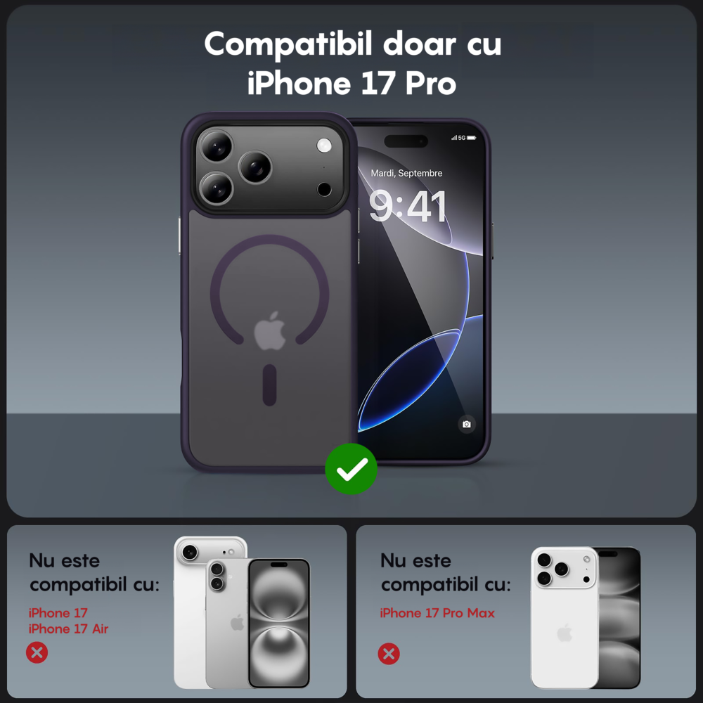 Husa MagSafe - iPhone 17 Pro - Mov Inchis