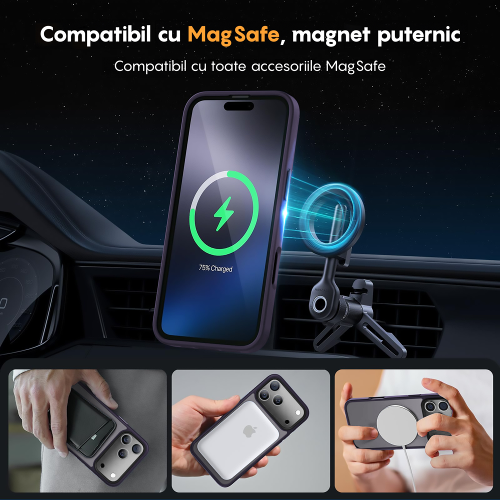 Husa MagSafe - iPhone 17 Pro - Mov Inchis