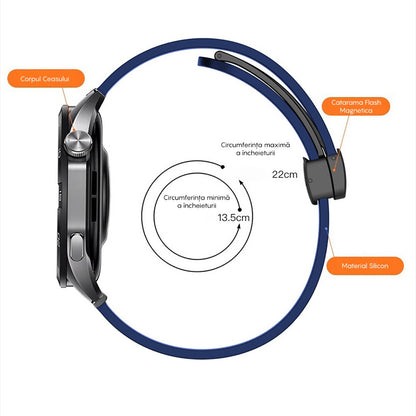 Curea Silicone Metallic Link - Samsung Galaxy Watch Ultra - Albastru