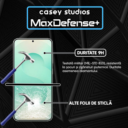 Folie Sticla MaxDefense+ - Samsung Galaxy S25 Plus - Negru