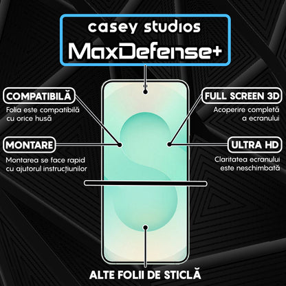 Folie Sticla MaxDefense+ - Samsung Galaxy S25 Plus - Negru