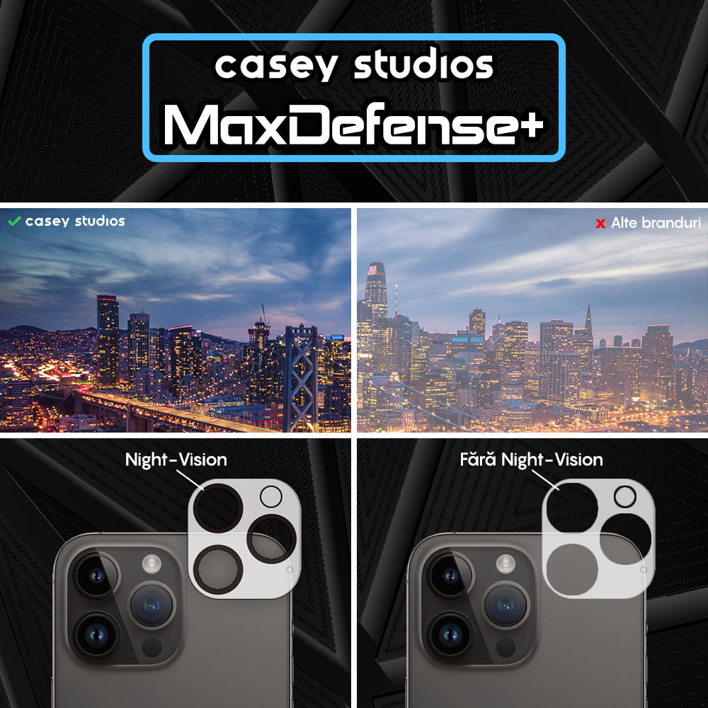 Set 2x Folie Camera MaxDefense+ - iPhone 15 Pro Max/15 Pro - Clear